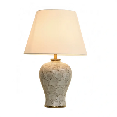 Irondale Vintage Table Lamp--Ceramic & Fabric for Living Room