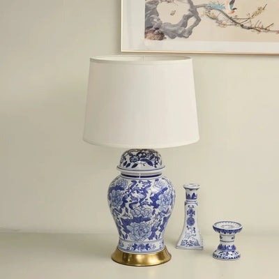 Irondale Vintage Table Lamp--Ceramics & Metal for Living Room