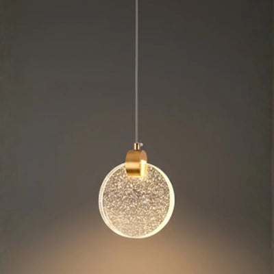 Round – Pendant Light Gold Metal/Crystal for Dining Room