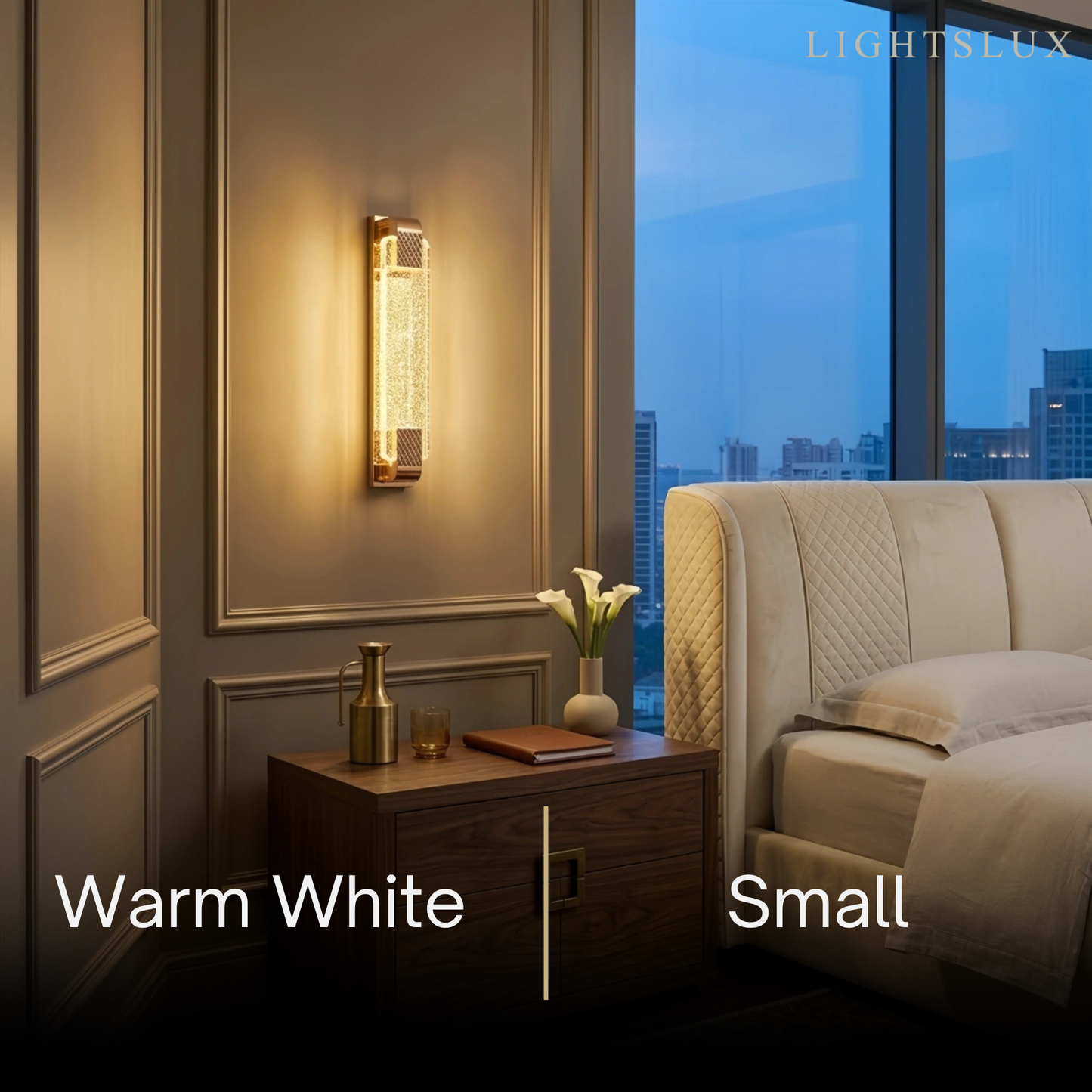 Luxury Wall Lamp – Gold Crystal Rectangular Bedroom