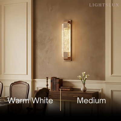 Luxury Wall Lamp – Gold Crystal Rectangular Bedroom