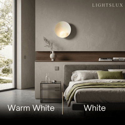  Wall Lamp — Natural Resin & Metal with Warm Glow Bedroom