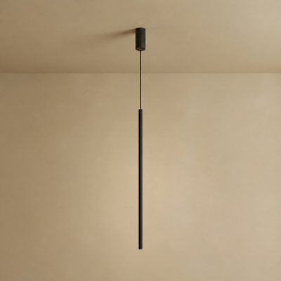 Arcato Minimalist Linear Pendant Light Black Metal Lamp for Bedroom