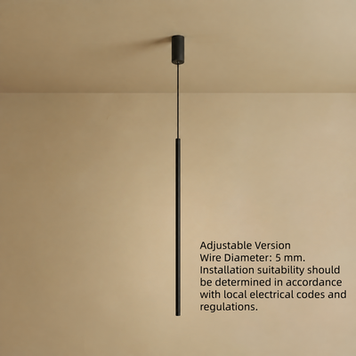 Arcato Minimalist Linear Pendant Light Black Metal Lamp for Bedroom