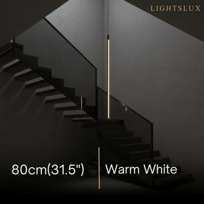 Arcato Minimalist Linear Pendant Light Black Metal Lamp for Bedroom