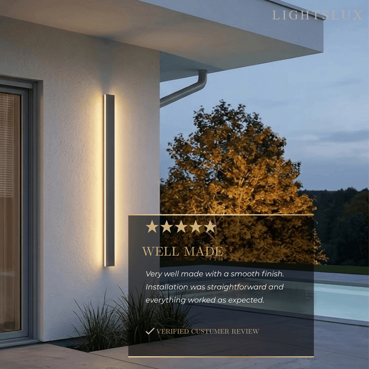 Arcato Minimalist Wall Lamp – Waterproof Linear for Outdoor