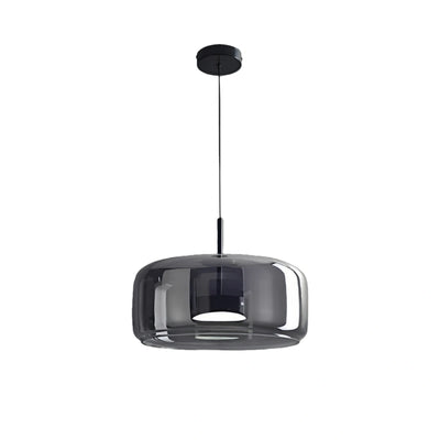 Vetro Modern Hand-Blown Pendant Lamp — Smoked Glass & Metal Accent for Kitchen Island