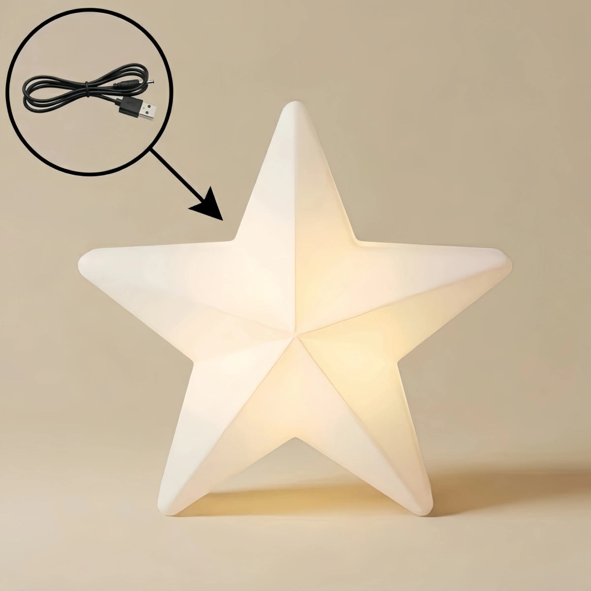 Vivara Modern Outdoor Path Lamp - White Acrylic Star Design Garden/Courtyard