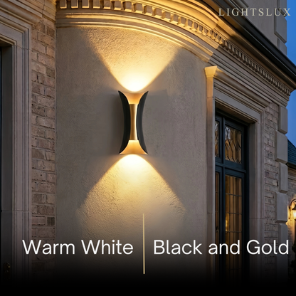 Modern Curved Outdoor Wall Mounted Led Light Dimensionb