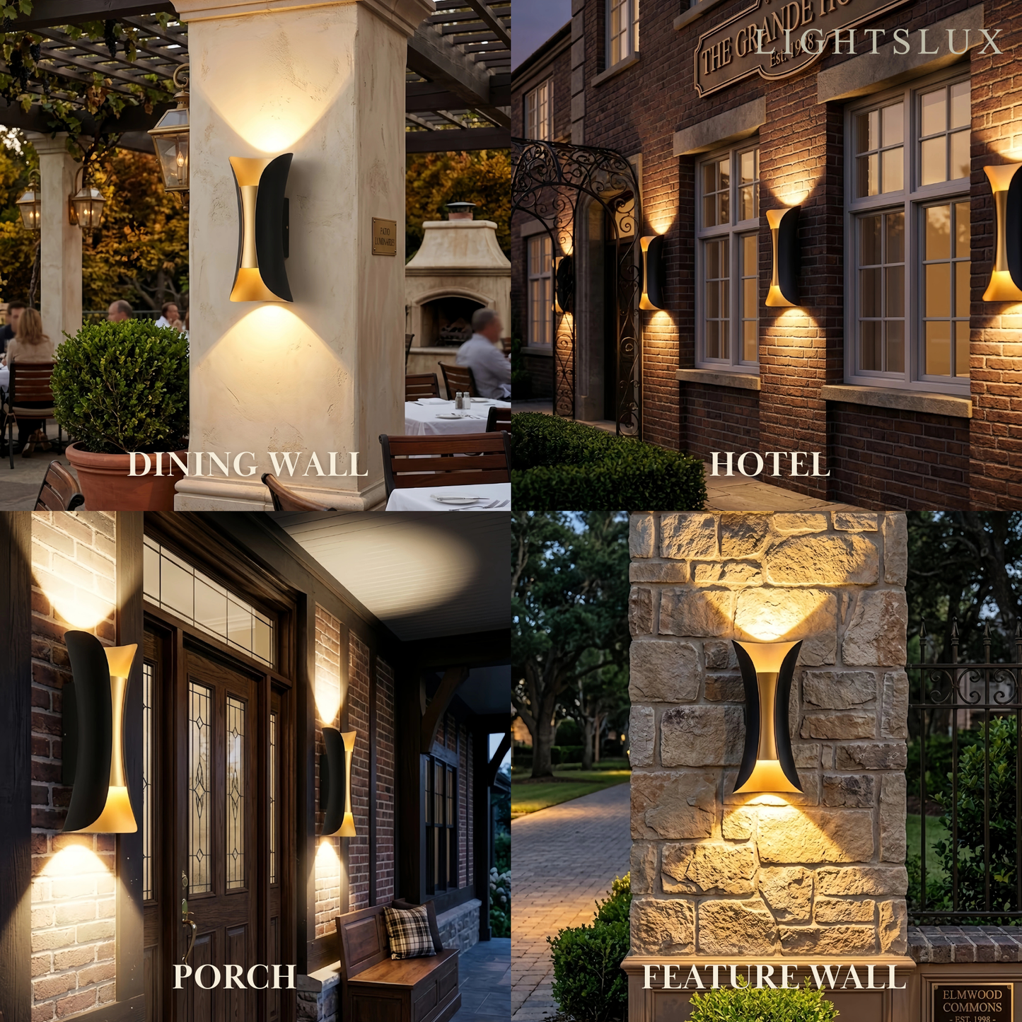 Modern Curved Outdoor Wall Mounted Led Light Dimensionb