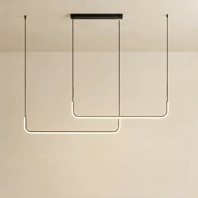  Linear Pendant Light – Black Metal/Acrylic for Dining Room