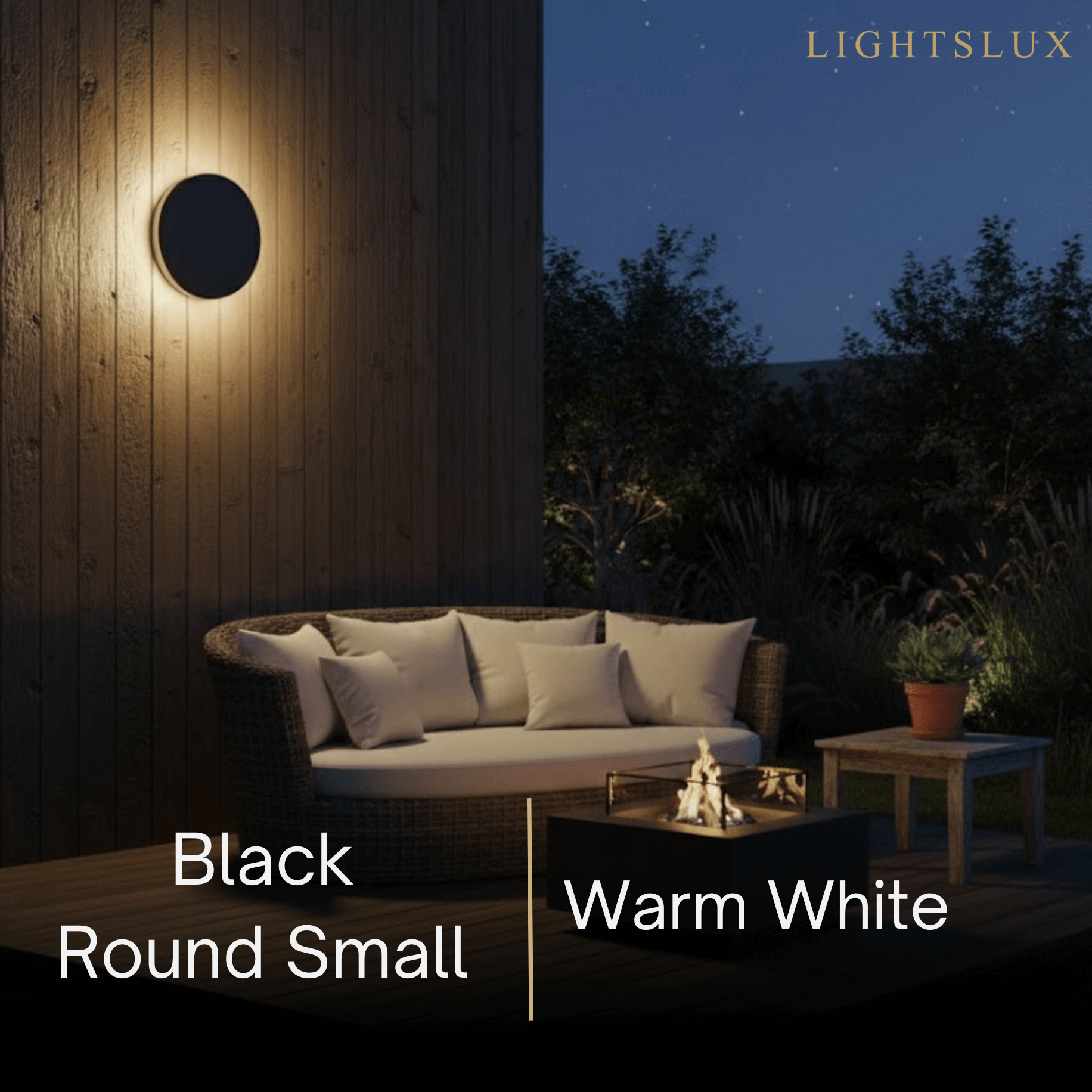 Solara Minimalist LED Outdoor Wall Lamp – Black/White Round/Square Porch Sensor Light