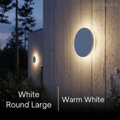 Solara Minimalist LED Outdoor Wall Lamp – Black/White Round/Square Porch Sensor Light