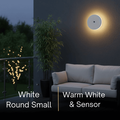 Solara Minimalist LED Outdoor Wall Lamp – Black/White Round/Square Porch Sensor Light