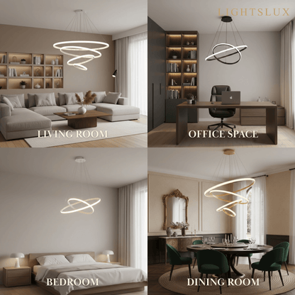 Velora Modern Metal Ring Pendant Light –  Fixture for Living