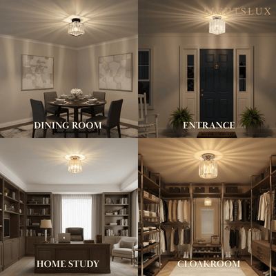 Vetro Modern Ceiling Lamp Metal/Crystal Desig