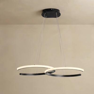  Modern Dimmable Pendant Light – Metal & Silica Gel Ring Dining Room
