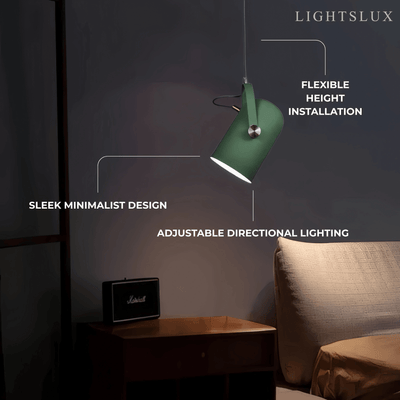 Morandia Modern Pendant Light – Angle-Adjustable Metal Fixture for Bedroom