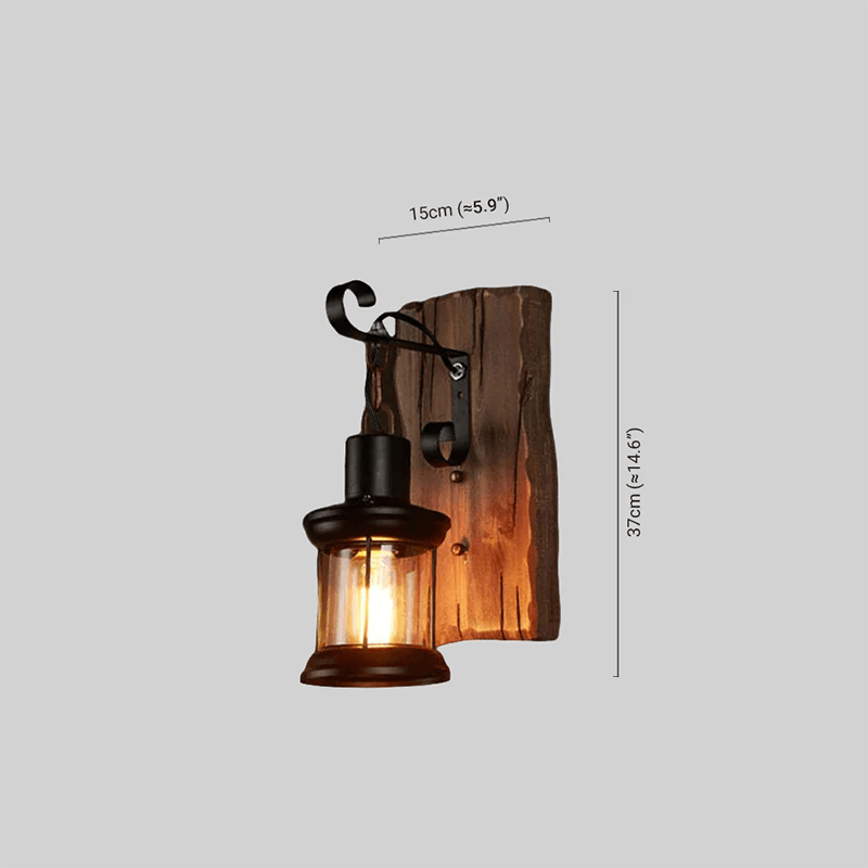 Vintage Indoor Wall Lamp Lantern Dimension