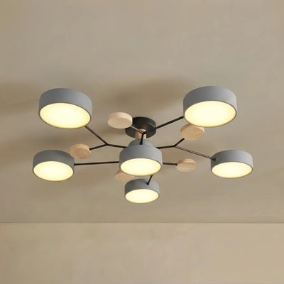  Modern Round Metal Ceiling Light - Multi-Head 