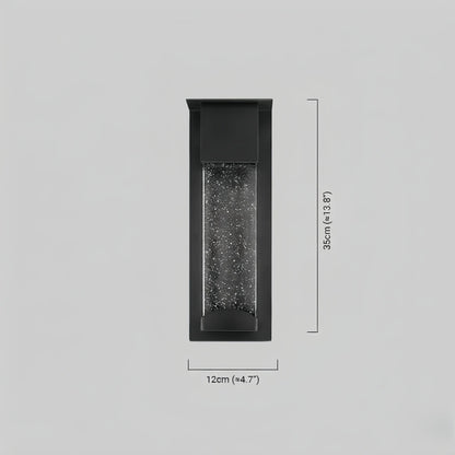 Arcato Modern Rectangle Outdoor Wall Lamp - Black Metal/Acrylic for Patio