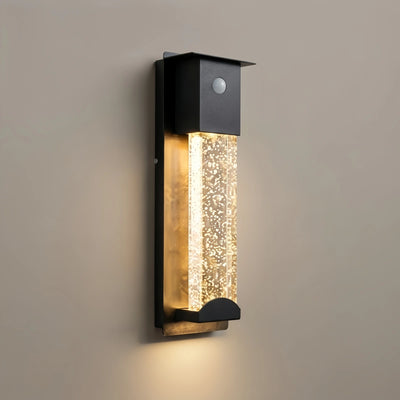 Arcato Modern Rectangle Outdoor Wall Lamp - Black Metal/Acrylic for Patio