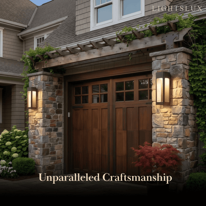 Modern Outdoor Wall Lamp – Metal Lantern with Sensor