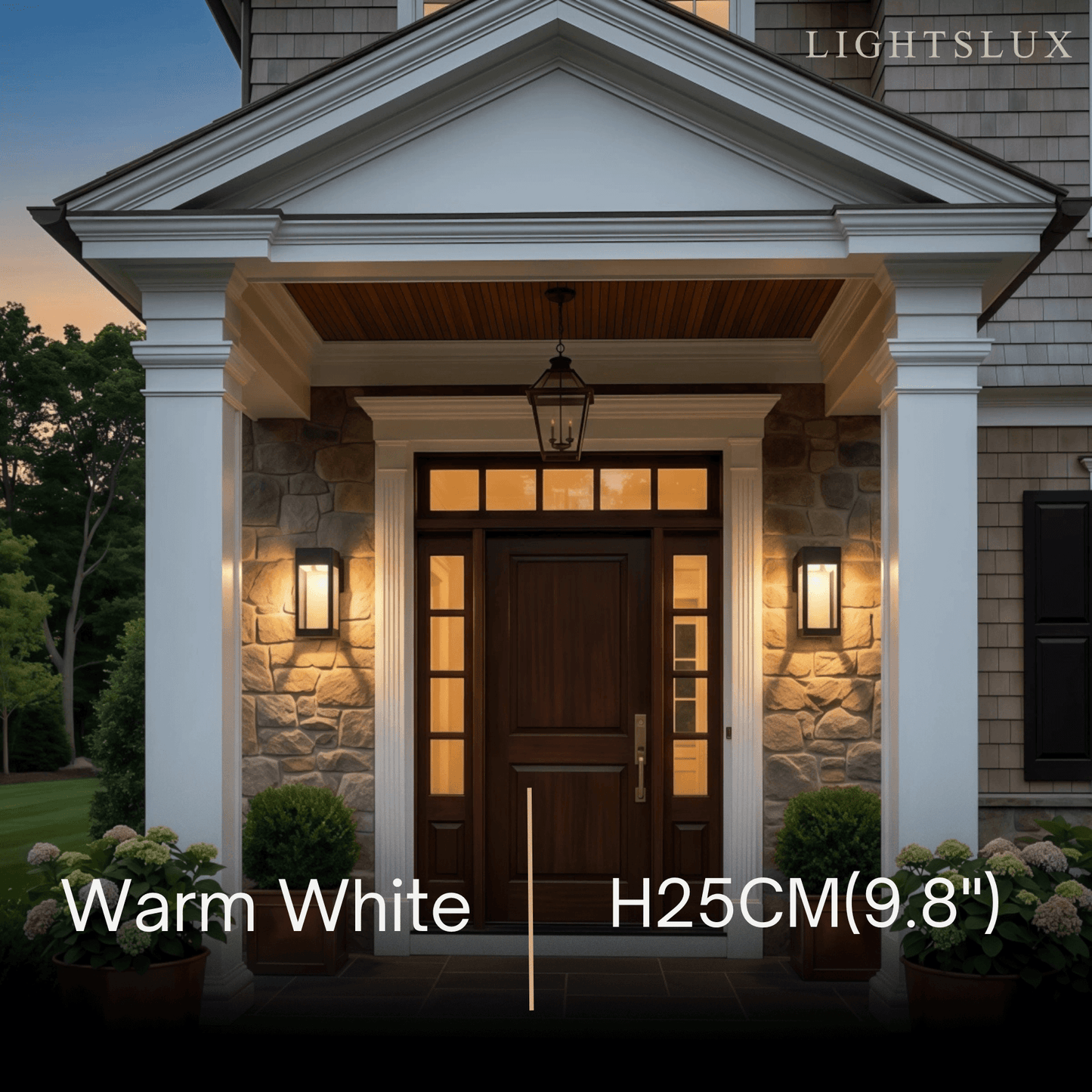 Modern Outdoor Wall Lamp – Metal Lantern with Sensor for Exterio