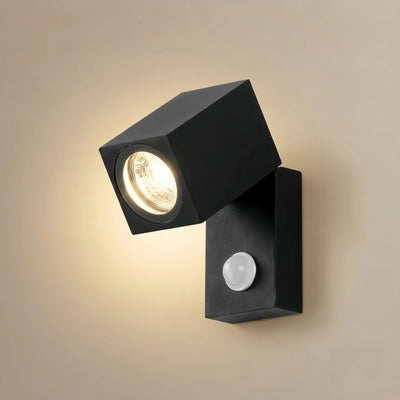 Arcato Modern Rotatable Square Wall Lamp - Black Metal for Outdoor Garden