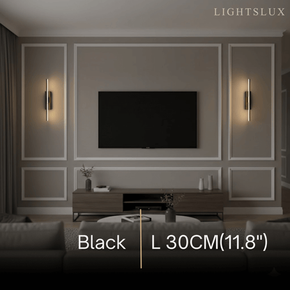 Arcato Modern Linear Wall Lamp – Black/White Metal Fixture for Bedroom