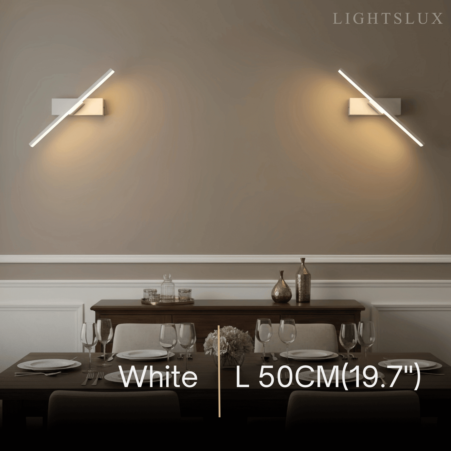 WV204 Arcato Modern Linear Wall Lamp – Black/White Metal Fixture for Bedroom