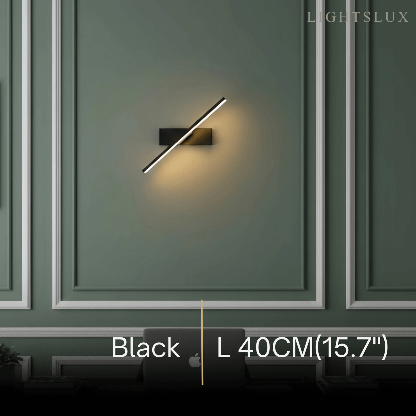 Arcato Modern Linear Wall Lamp – Black/White Metal Fixture for Bedroom