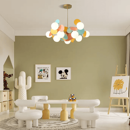 Modern Multicolor 10-Head Chandelier for Study Room
