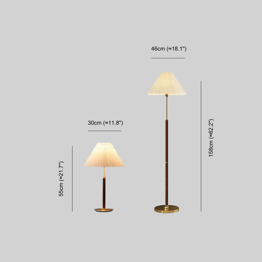 Crema Classical Walnut Floor/Table Lamp 