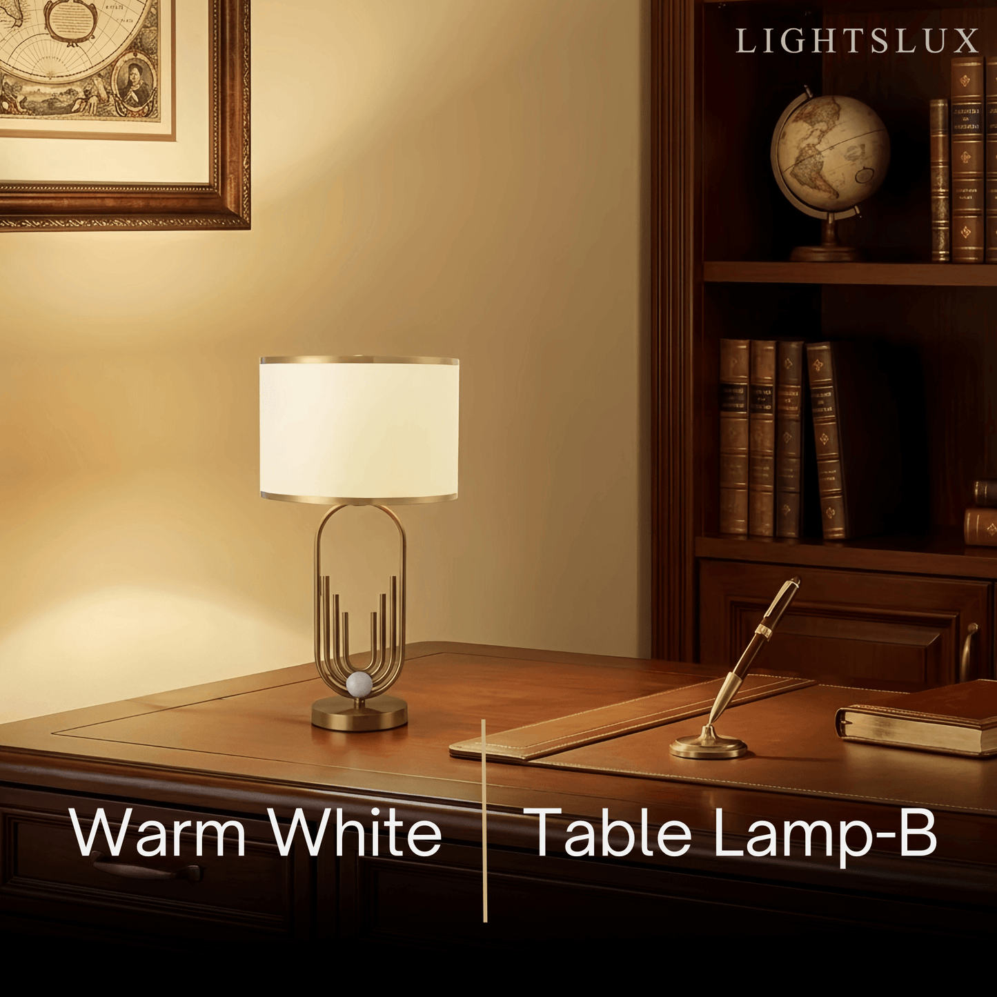 Table Lamp - Metal Frame with Fabric 