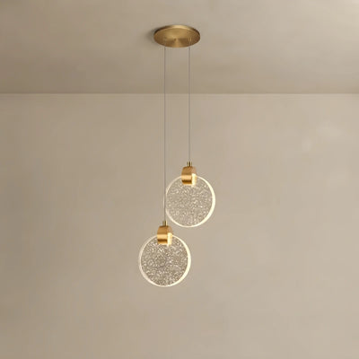 Excelis Art Deco Round – Pendant Light Gold Metal/Crystal for Dining Room
