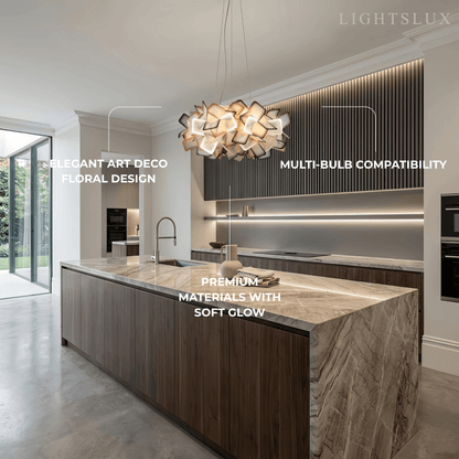 Lunara Art Deco Modern Multicolor Decorative Flower Acrylic Pendant Light