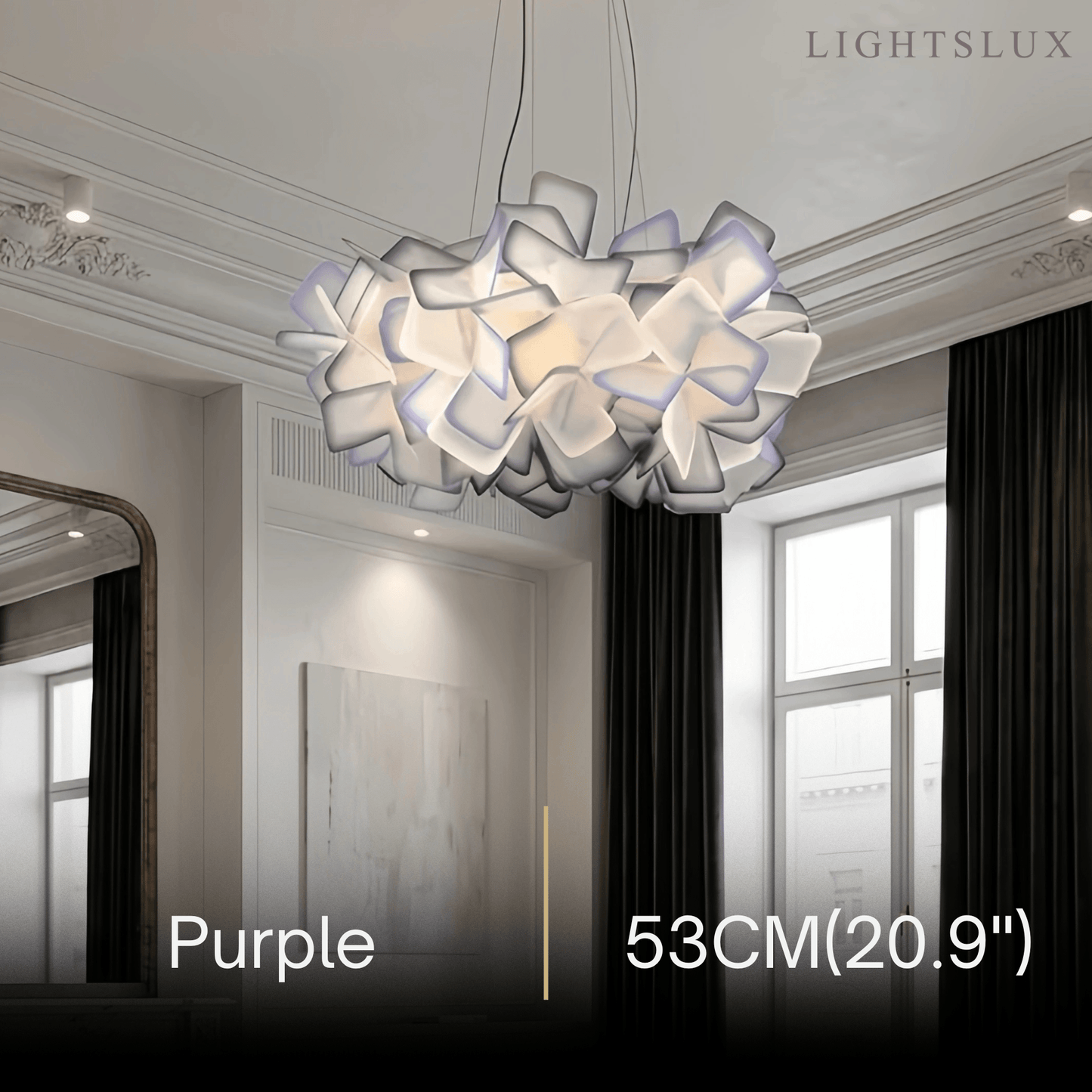 Lunara Art Deco Modern Multicolor Decorative Flower Acrylic Pendant Light
