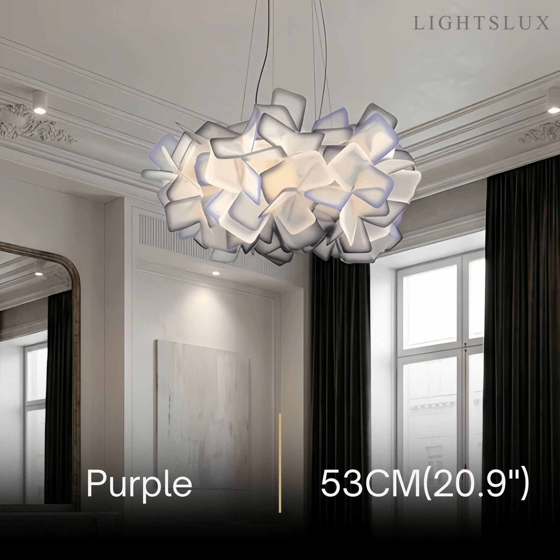 Lunara Art Deco Modern Multicolor Decorative Flower Acrylic Pendant Light
