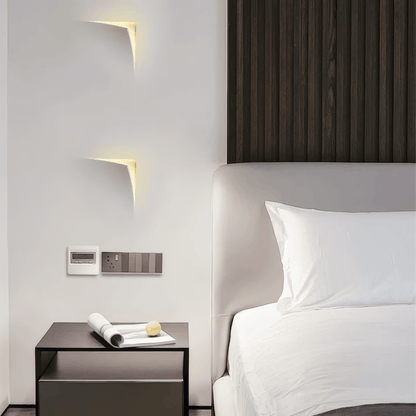 Art Deco Recessed Wall Lamp – White Metal Light for Living Room