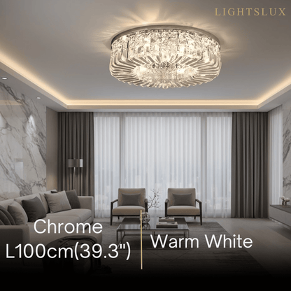 Royal Round LED Ceiling Light – Chrome/Gold Finish for Living