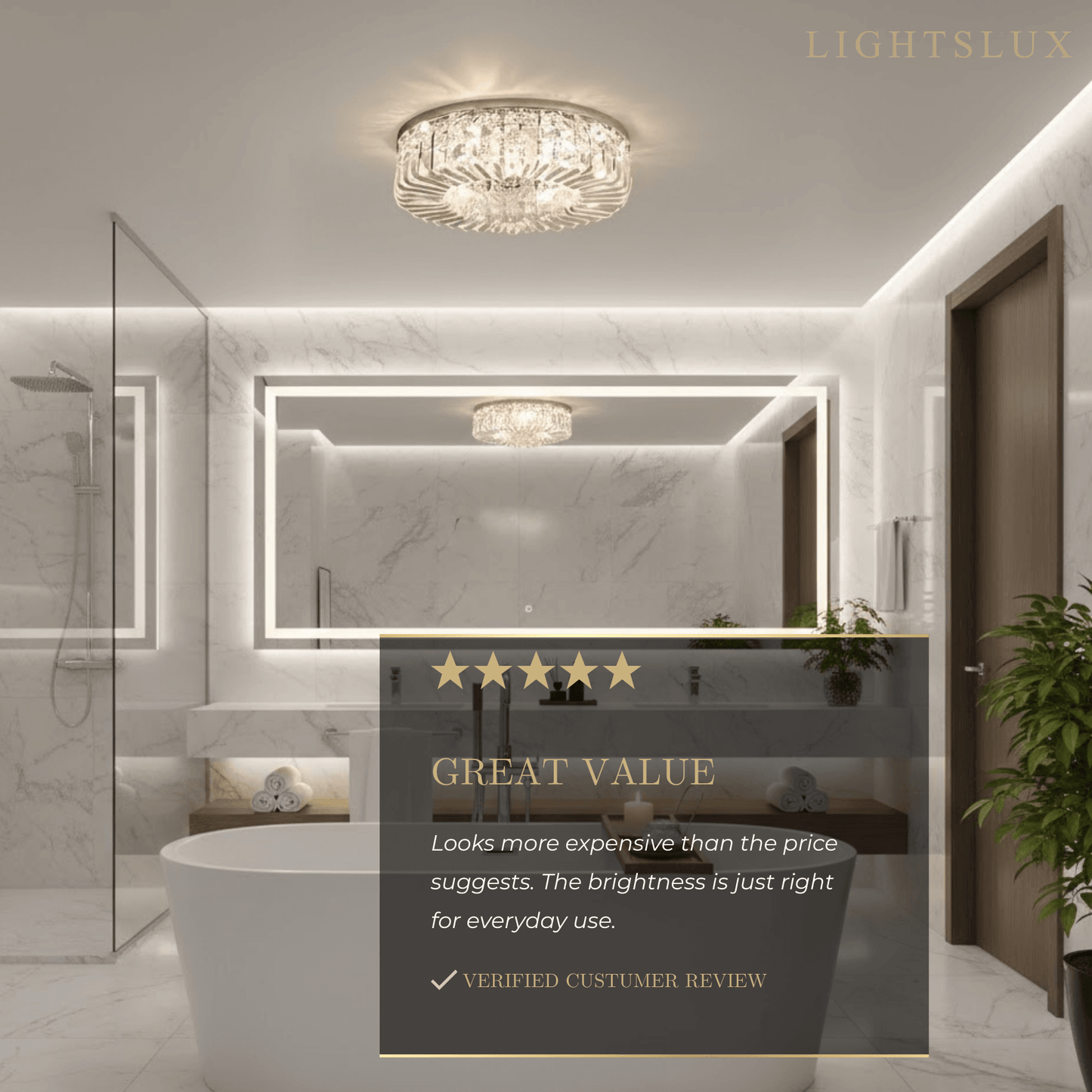 Royal Round LED Ceiling Light – Chrome/Gold Finish for Living