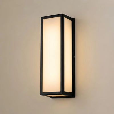 Arcato Modern Outdoor Wall Lamp - Black Metal & Acrylic Rectangular Design for Garden