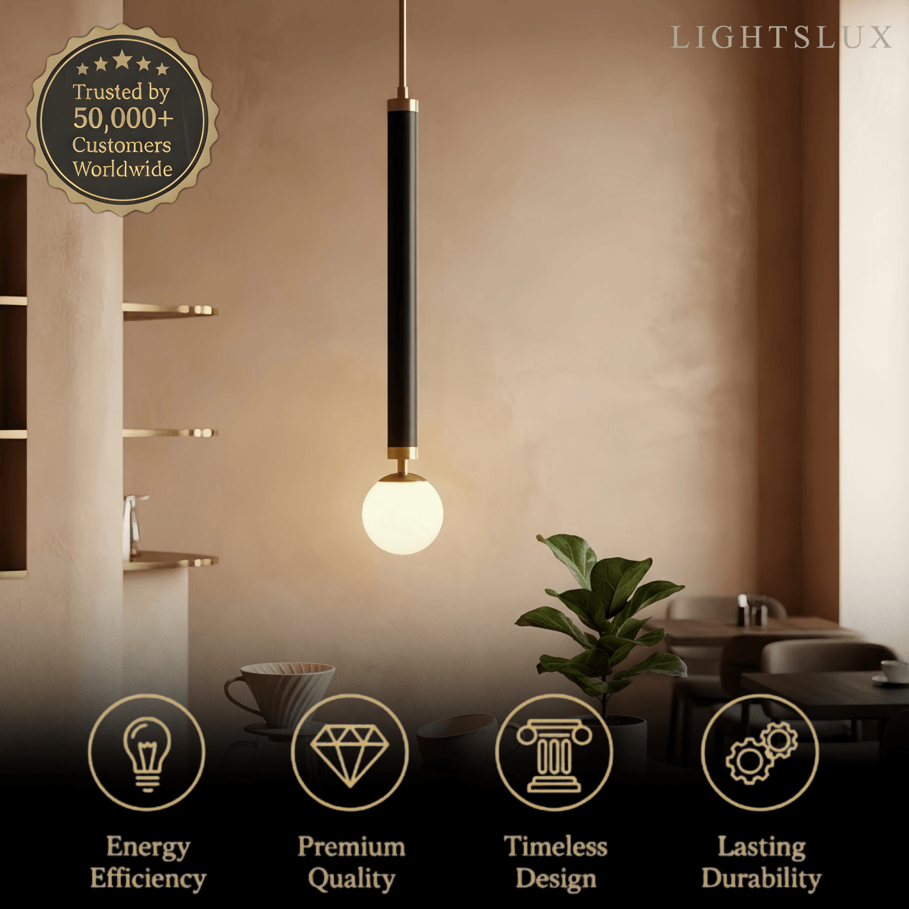 Modern Metal Pendant Light - Linear
