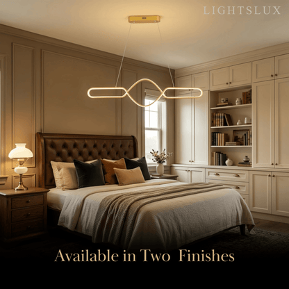 Minimalist Dimmable Pendant Light — Black Metal & Silica Gel Cross Linear