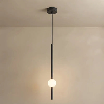 Arcato Modern Linear Globe Pendant Light - White/Black Metal for Bedroom/Living Room