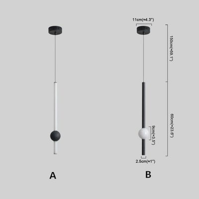 Modern Linear Globe Pendant Light Dimension