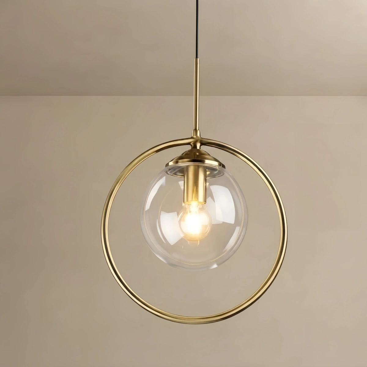 Vetro Modern Bubble Pendant Light – Grey/Clear Glass with Metal 