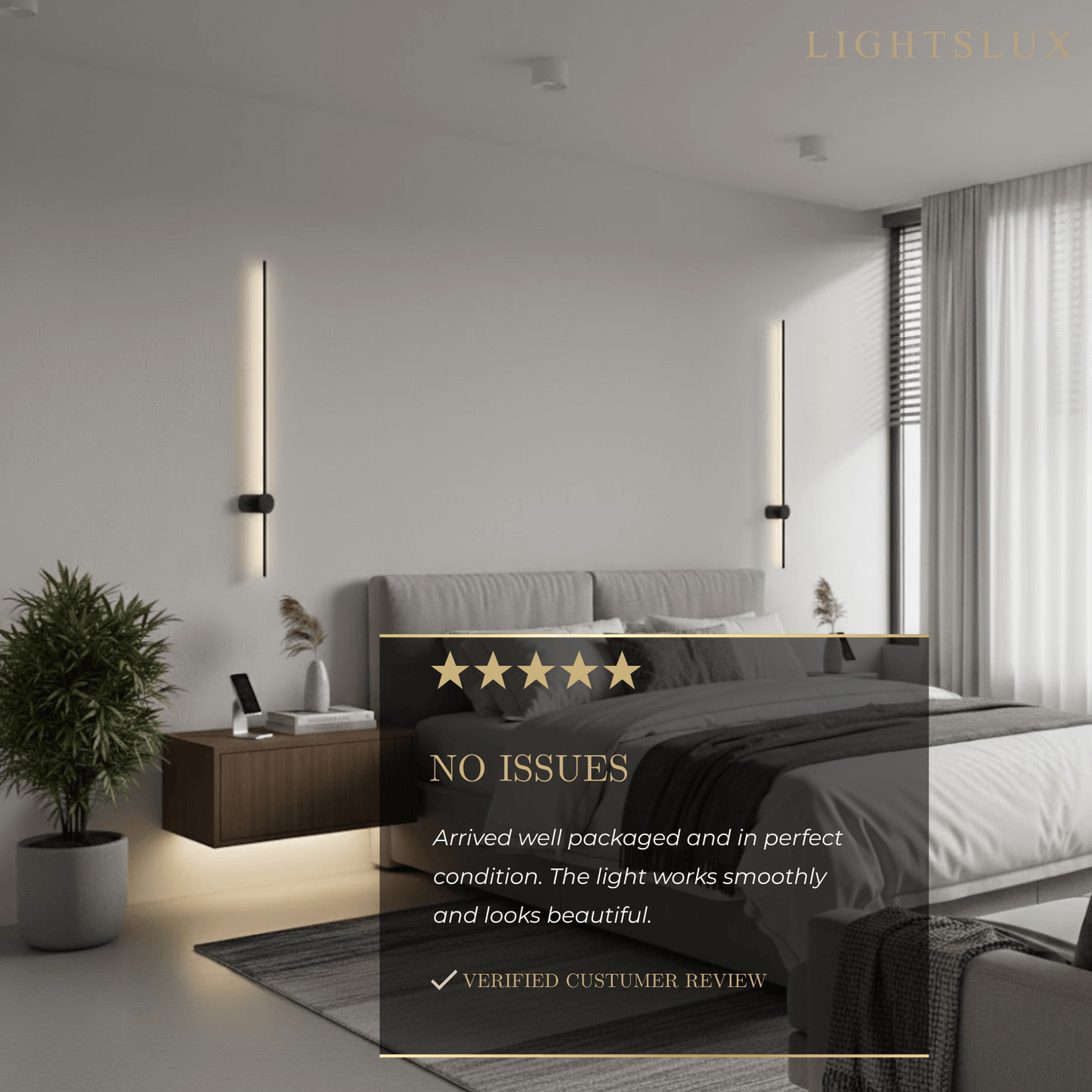 Arcato Minimalist LED Wall Lamp- Linear Light for Bedroom