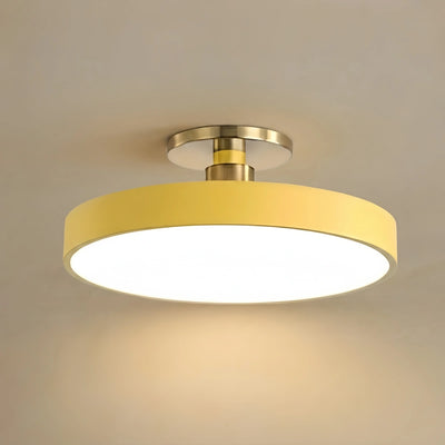 Modern Flush Mount Ceiling Light – Black and Gold LED Lamp for Living Room